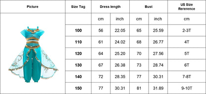 Girls Cosplay Costume Princess Dress Kids Magic Lamp Fancy Birthday Party Dresses Party Clothes 2-12Yrs