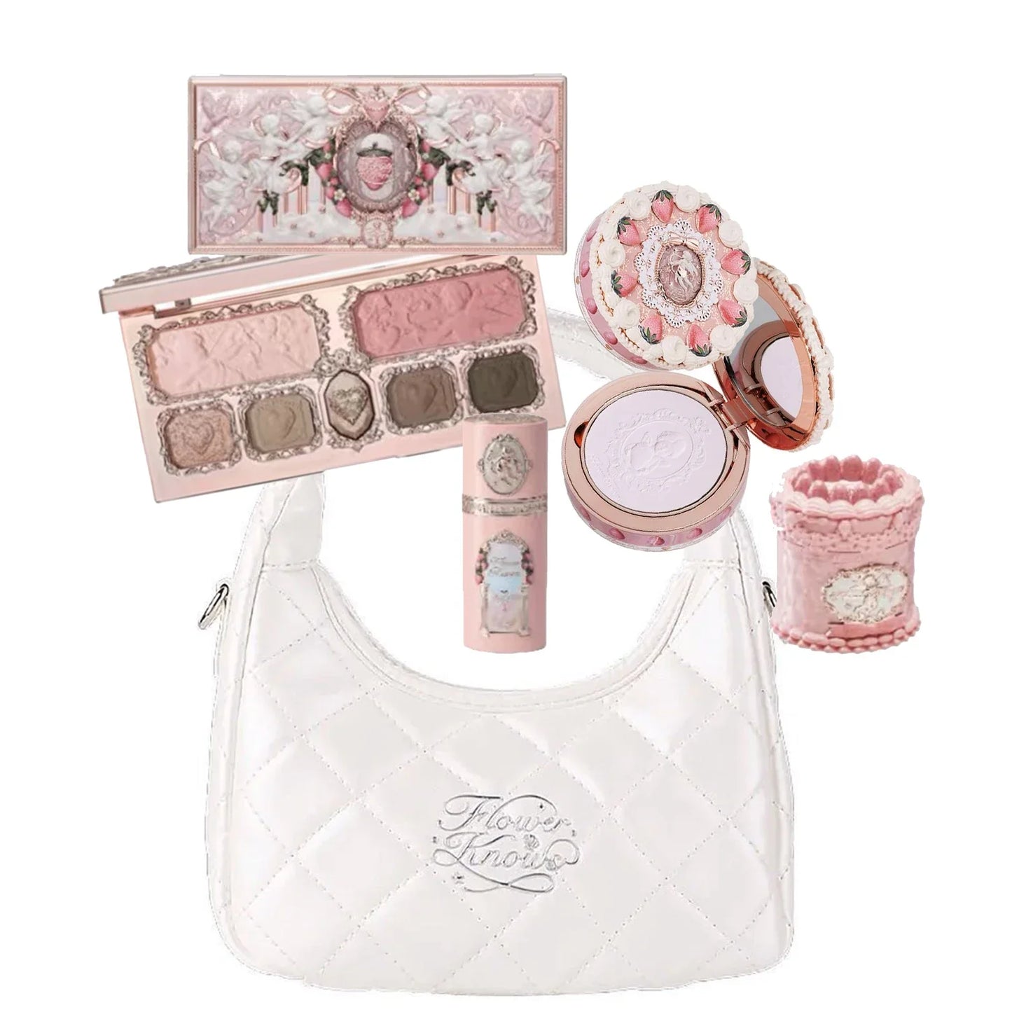 Strawberry Cupid Professional Makeup Set For Women Full Kit Gift Box Eyeshadow Lip Cream Blush Compact Powder Sets