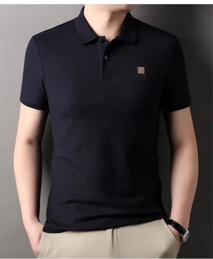 High end brand 100% cotton polo shirt short sleeved men's 2024 summer fashion embroidery comfortable breathable casual T-shirt