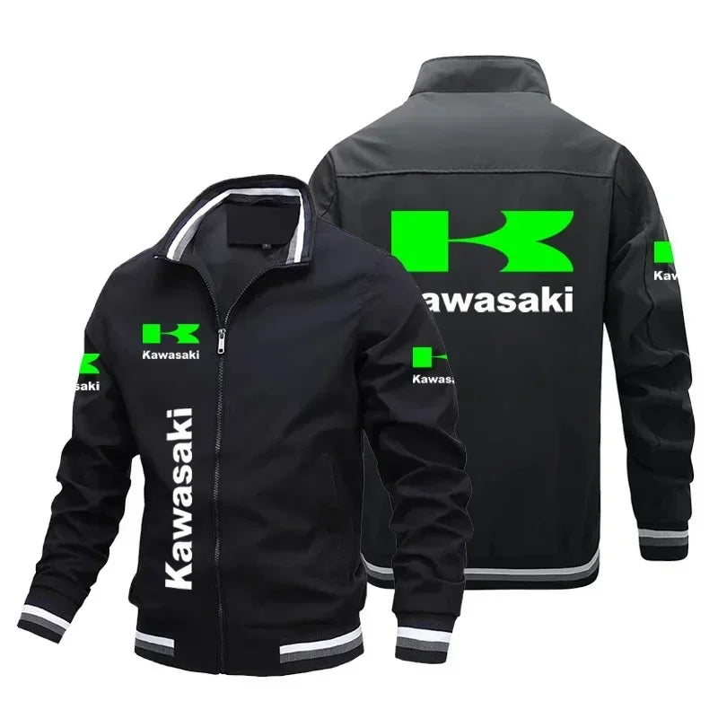 Jaqueta masculina Kawasaki jaqueta de ciclismo para corrida jaqueta de motocicleta para esportes ao ar livre jaqueta masculina folgada casual oversized roupa masculina Kawasaki