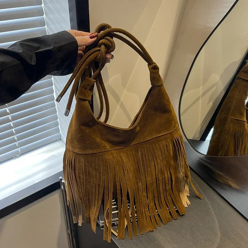Fringed Interior Compartment Tote Bags Sewing Thread Large Capacity 2024 Hot Sale Bags for Women Zipper Pu Women's Handbags