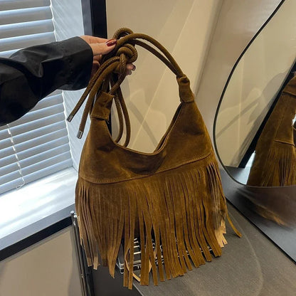 Fringed Interior Compartment Tote Bags Sewing Thread Large Capacity 2024 Hot Sale Bags for Women Zipper Pu Women's Handbags