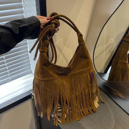 Fringed Interior Compartment Tote Bags Sewing Thread Large Capacity 2024 Hot Sale Bags for Women Zipper Pu Women's Handbags