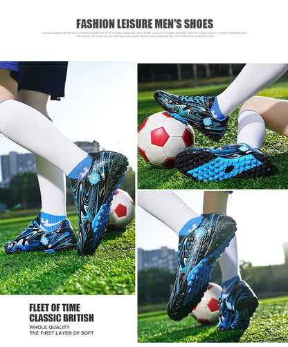 Men's football shoes with stud pattern for men, women, children, boys, teenagers, sports sneakers, outdoor training shoes