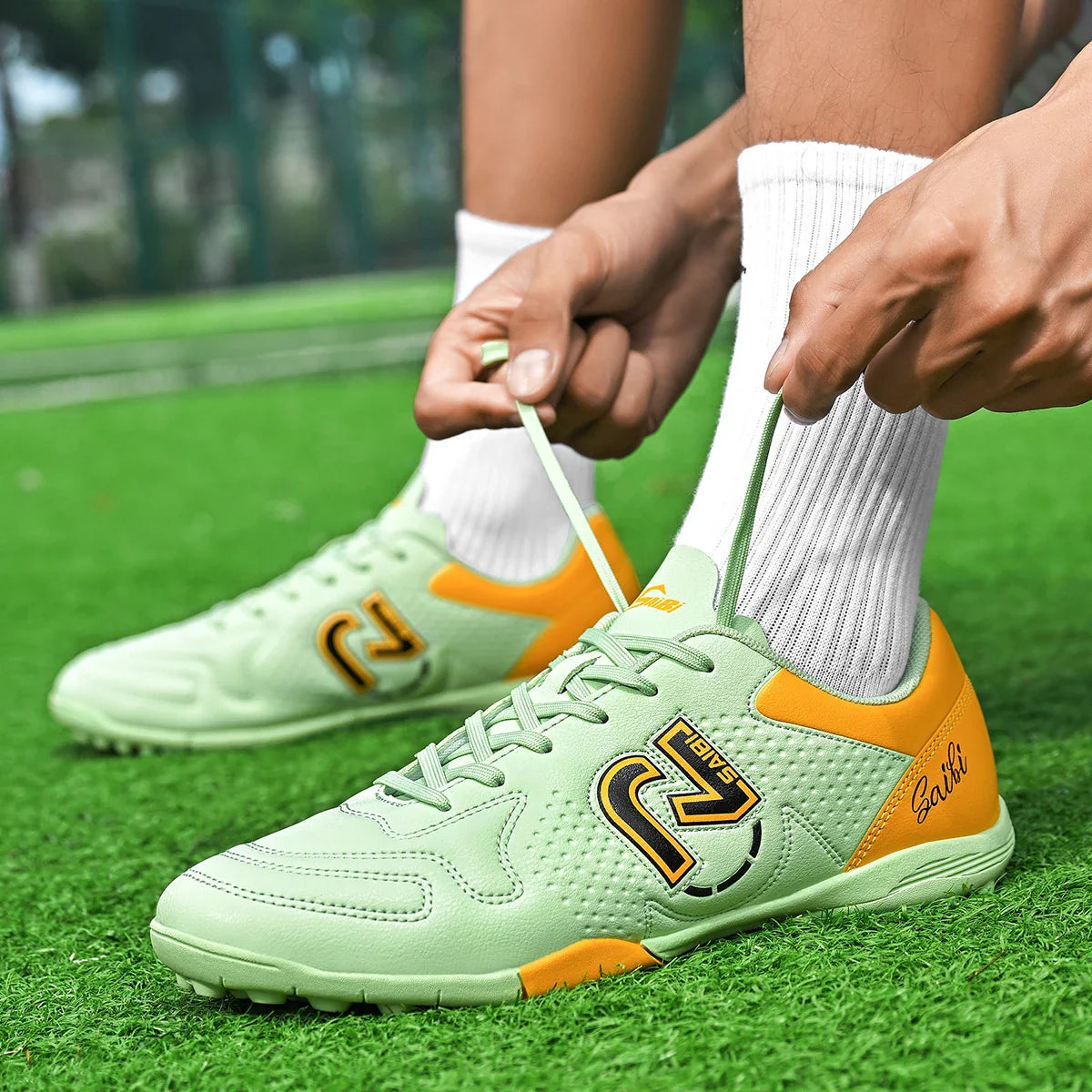 TF Turf Soccer Cleats for Kids Youth Men Women Breathable Non-Slip Training Shoes with PU Fabric Rubber Sole