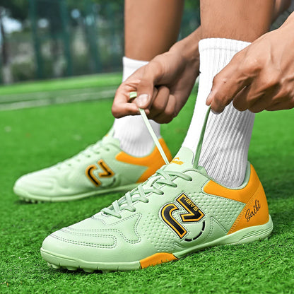 TF Turf Soccer Cleats for Kids Youth Men Women Breathable Non-Slip Training Shoes with PU Fabric Rubber Sole
