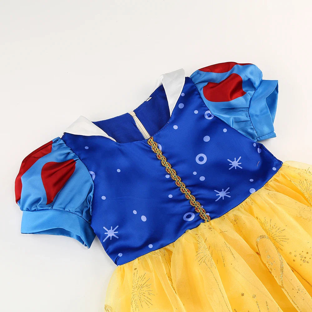 NEW 2024 Snow White Costume Girl Festival Clothing Princess Birthday Ball Gown Kid Prom Party Role Play Dress Halloween Disguise