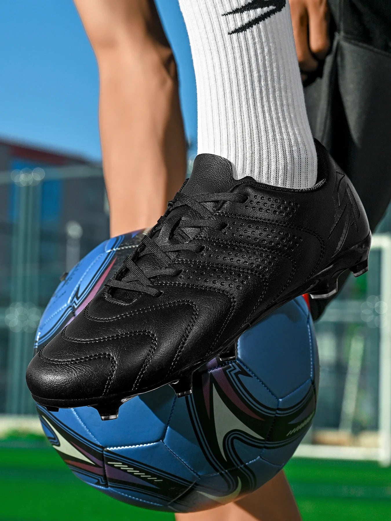 AG/FG Soccer Boots Unisex Youth Adult PU Fabric Upper TPU Sole Non-Slip Wear-Resistant Outdoor Sports Pitch