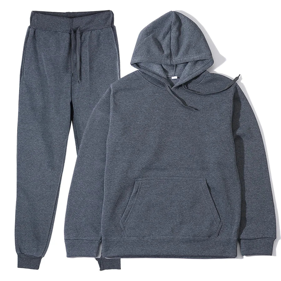 Men Tracksuit Casual Joggers Hooded Sportswear Jackets And Pants 2 Piece Sets Hip Hop Running Sports Suit S-XXXL