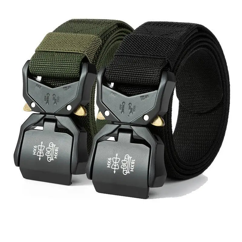 New Outdoors Belt Buckle Quick Release Elastic Belt Casual Tooling Training Belt Men's Trousers Belt