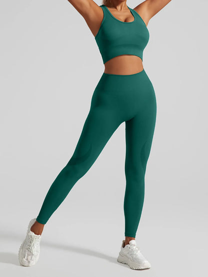 Women's Workout Set 2 Piece, High Impact Sports Bra and High Waist Leggings, Quick Dry Fitness Yoga Suit