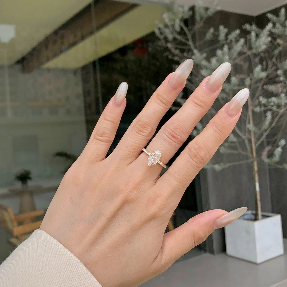 18K Gold Plated 925 Sterling Silver Crushed Ice Cut Lab Sapphire Gemstone Wedding Party Fine Jewelry Rings Wholesale