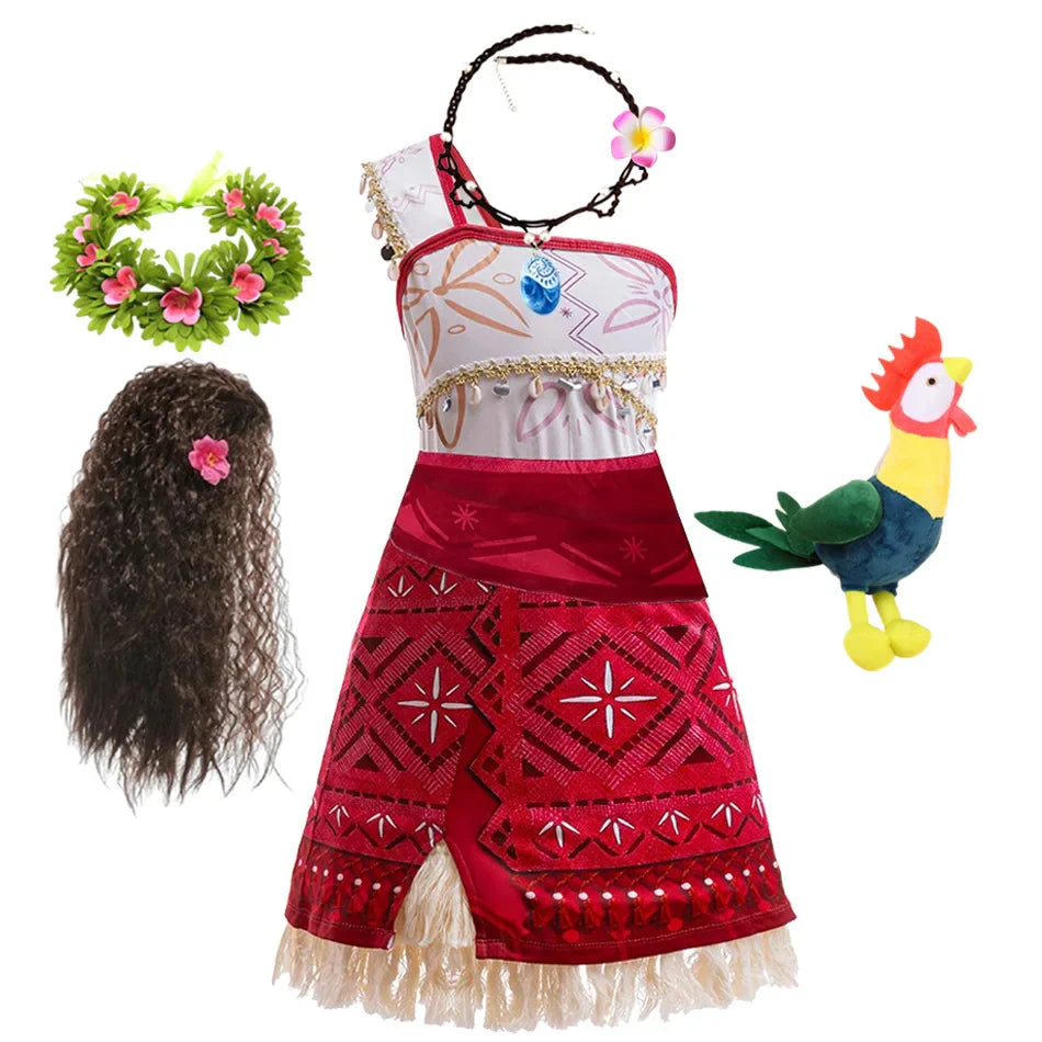 New Movie Moano 2 Girl Dress 2026 Halloween Party Ocean Adventure Costume Princess Clothes Children Vaiana Outfit Dress