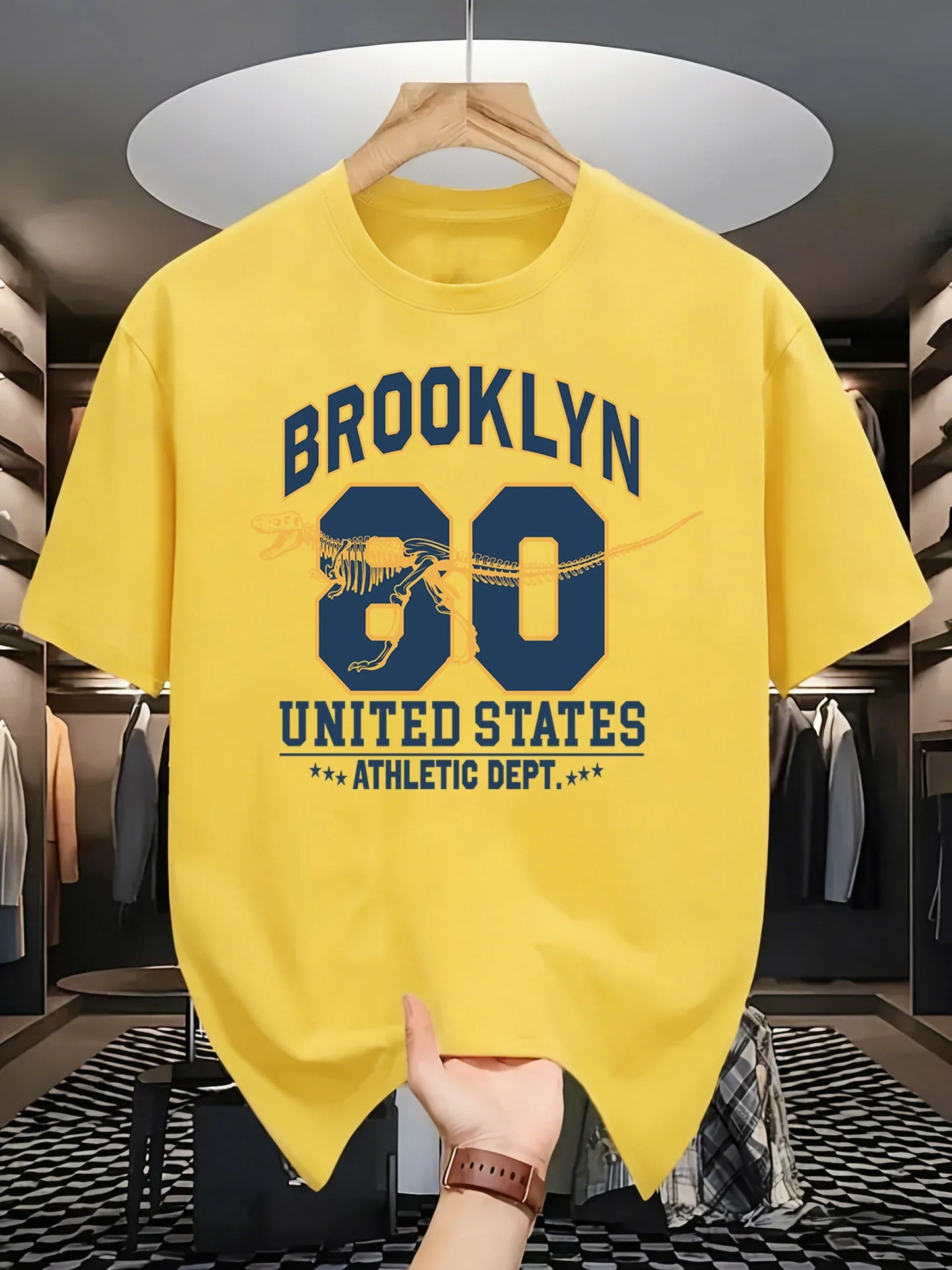 Brooklyn United States Athletic Dept Men T Shirt Soft All-Match Fashion Sportswear Summer O-Neck Tee Unisex Loose Cotton Clothes