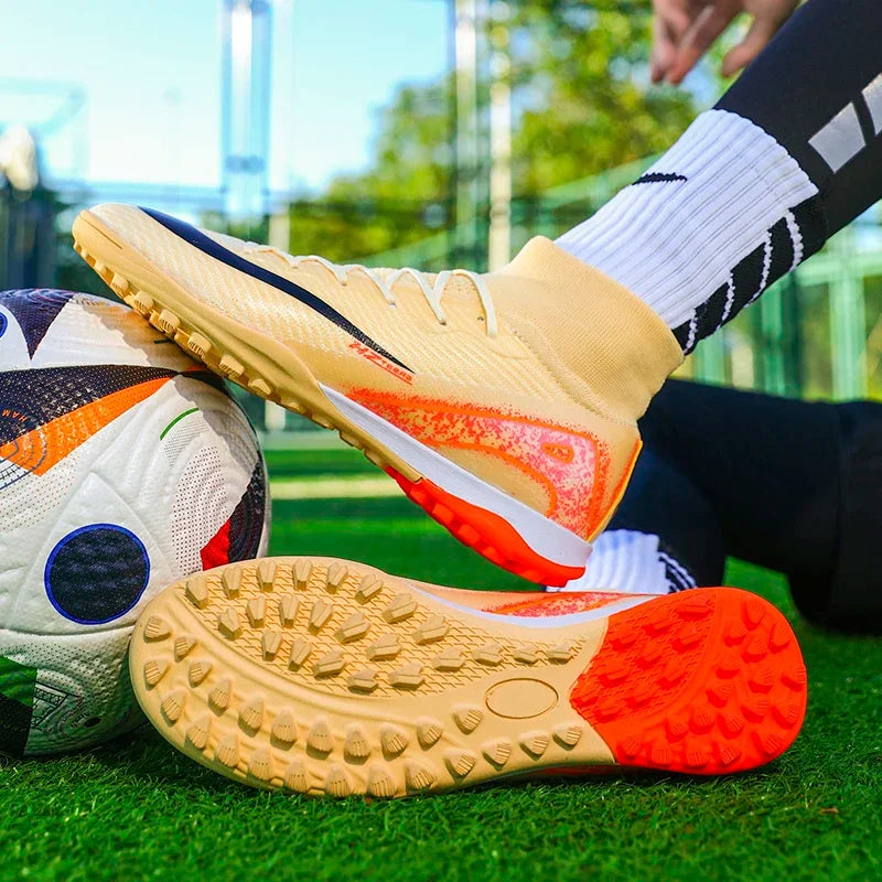 New Men Women Professional Football Boots Training Cleats Sport Sneakers Trainer Lightweight Grass Non-slip Match Soccer Shoes