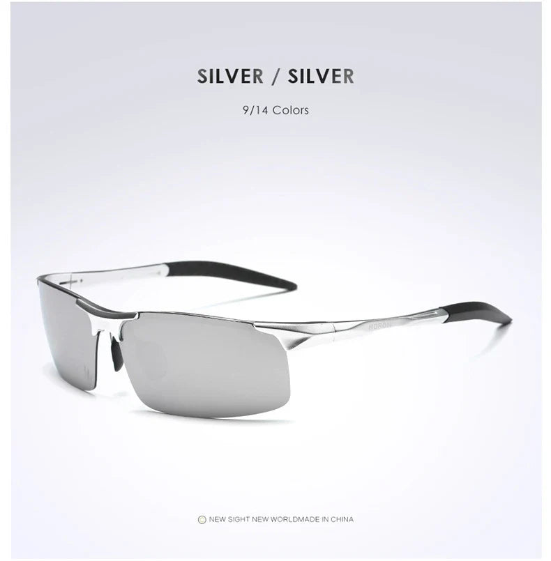 Sunglasses Men Aluminum Magnesium Frame Sport Sun Glasses Driver Retro Goggles