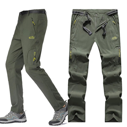 Lightweight Fishing Pants Stretch Waterproof Tactical Pants Men XL-5XL Summer Quick Dry Hiking Pants Men Zipper Pockets Trousers