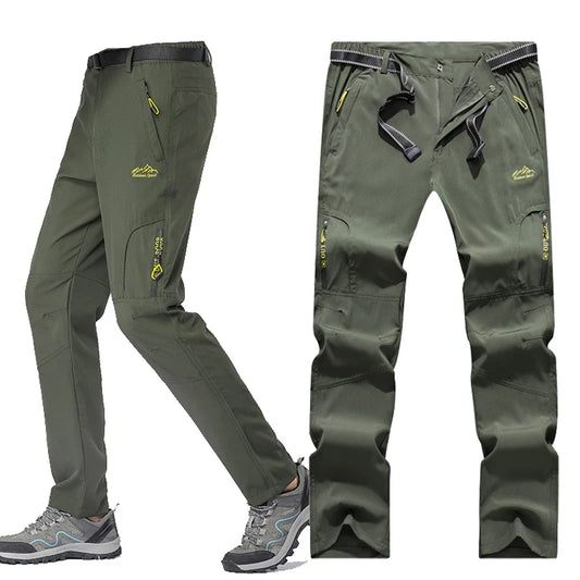 Lightweight Fishing Pants Stretch Waterproof Tactical Pants Men XL-5XL Summer Quick Dry Hiking Pants Men Zipper Pockets Trousers
