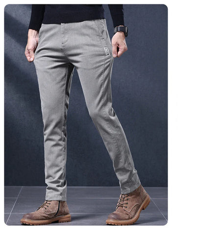 Classic Slim Fit Mens Casual Pants Breathable Straight Stretch Korean Business Trousers Spring Autumn New Fashion Male Clothing