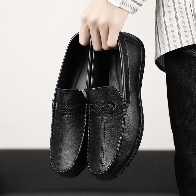 New White Black Leather Men Casual Shoes Luxury Brand Formal Dress Shoes Designer Men Loafers Breathable Slip on Driving Shoes