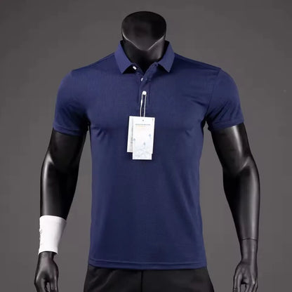 Polo Shirt Men Casual Solid Breathable Shirt Summer Sportswear Quick Dry Jerseys Tops Camisa Polo Shirts Reflective Strip Sleeve