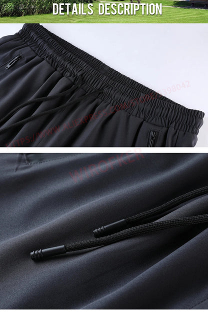 Men Run Trouser 2 In 1 Double Layer Pant Tight Training Basketball Legging Print Fitness Sweatpant With Pockets Running Trousers