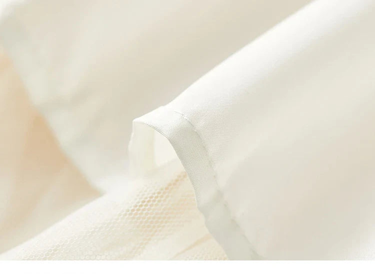 Sweet Style Mesh Skirt Women 2026 A-line Holiday Vacation High Waist Ruffles Long Skirt Woman Clothing W52Q80351