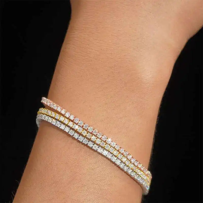 925 Sterling Silver Moissanite Tennis Bracelet D VVS1 with GRA Certificate Exquisite and Luxurious Jewelry Gift