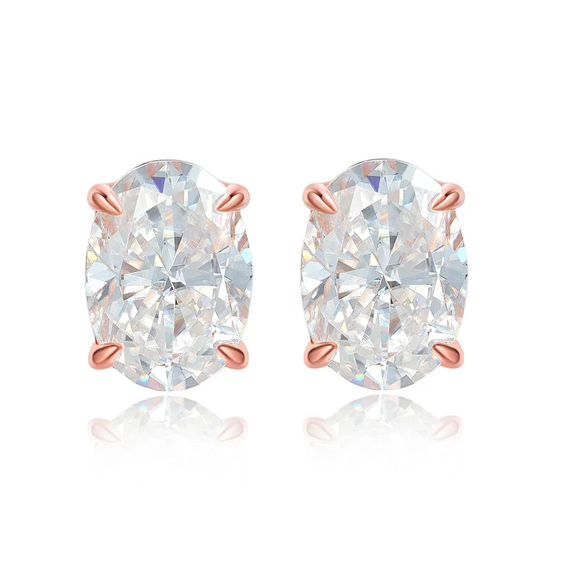 0.5-5CT Doveggs Moissanite Stud Earrings for Women Bridal Oval Cut Ear Jewelry Lab Diamond 100% S925 Sterling Silver