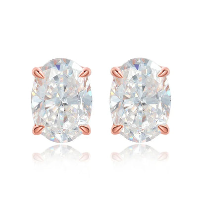 0.5-5CT Doveggs Moissanite Stud Earrings for Women Bridal Oval Cut Ear Jewelry Lab Diamond 100% S925 Sterling Silver