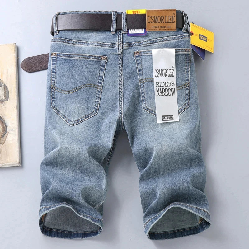2025 New Summer Brand Stretch Thin Bermuda Masculina Cotton Denim Jeans Men Knee Length Soft Ropa Hombre Shorts