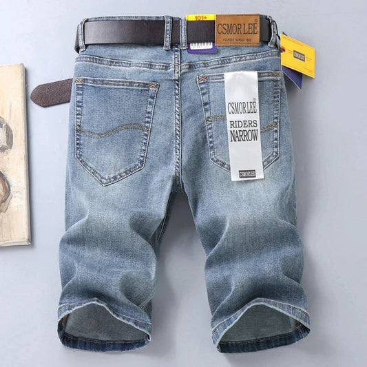 2025 New Summer Brand Stretch Thin Bermuda Masculina Cotton Denim Jeans Men Knee Length Soft Ropa Hombre Shorts