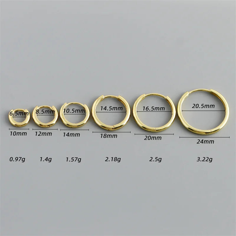 925 Sterling Silver Minimalist Matte Gothic Unisex Huggies Ear Hoop Earrings for Women Men Piercing Ear Buckle Jewelry