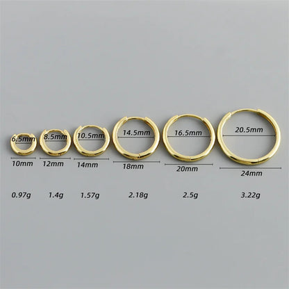 925 Sterling Silver Minimalist Matte Gothic Unisex Huggies Ear Hoop Earrings for Women Men Piercing Ear Buckle Jewelry