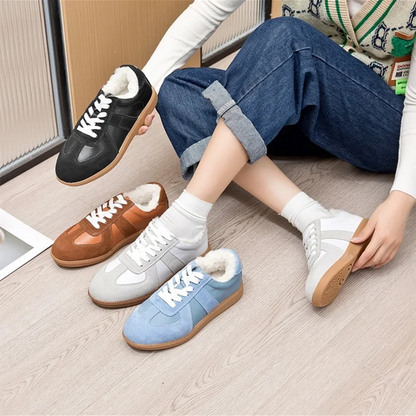 Women's Sneakers 2026 New Genuine Leather Ladies Moral Training Shoes Casual Spring Flat Shoes Women