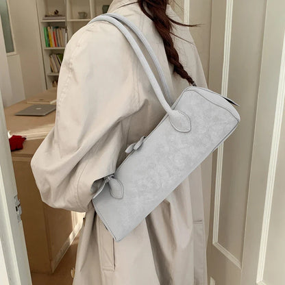 Vintage Suede Long Shoulder Bag 2026 New Women Shoulder Bag Luxury Ladies Handbag Female Commuter Shopping Underarm Bag