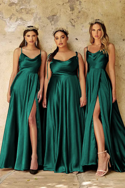 Elegant A Line Long Prom Dress For Women 2024 High Slit Backless Zipper Back Cocktail Party Formal Occasion Dresses Robe Soiree
