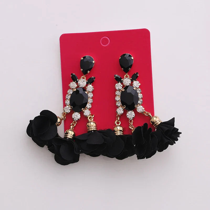 New Crystal Dangle Earrings For Women Rhinestone Earrings Weddings Ladies Party Fashion Jewelry Accessories Wholesale Gifts