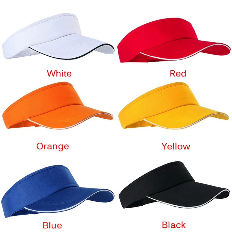 New Tennis Caps Men Women Adjustable Sport Headband Classic Sun Sports Visor Hat Running Caps Tennis Beach Hat Outdoor SportsHat