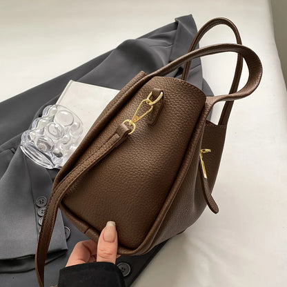 Bolsa de ombro transversal multifuncional de alto valor para o dia a dia, tendência retrô de moda outono-inverno, cor sólida simples