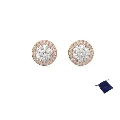 High Quality Women's Classic Happiness Diamond Round Crystal Necklace Set S925 Silver Gorgeous Una Angelic Series Jewelry Set