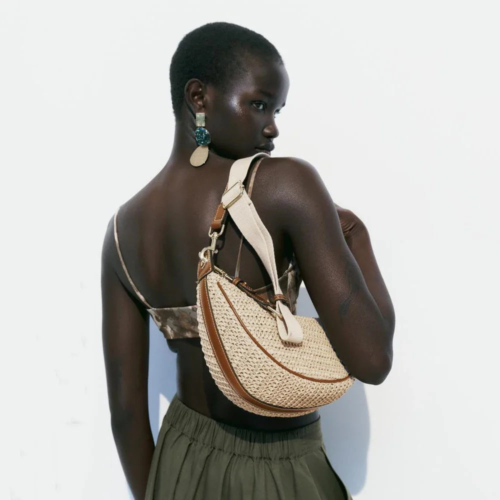 Summer新款女包女士肩斜挎包 Armpit Bag Straw Bag Seaside Beach Bag Woven Bag