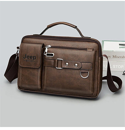 Multi-function Business Handbags Men New Man's Shoulder Bags Large Capacity Leather Messenger Bag Crossbody Big Brand
