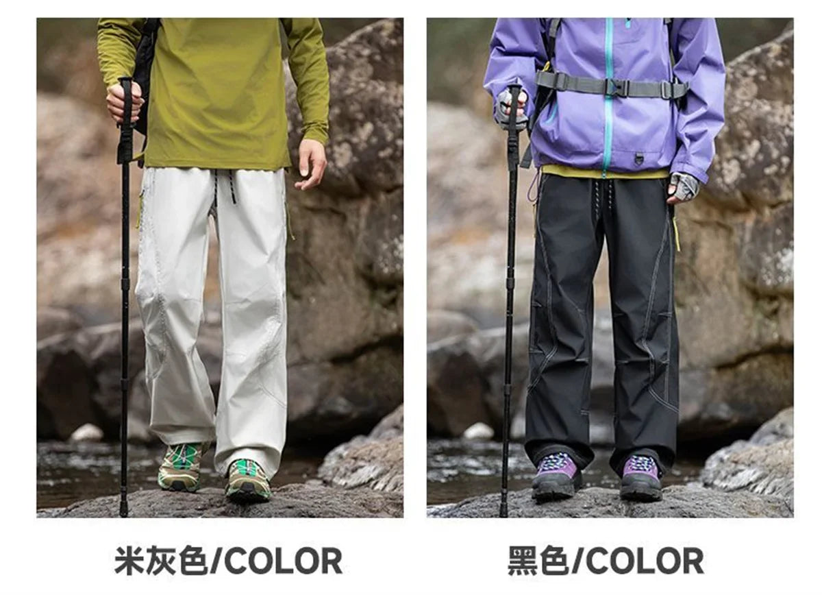 Outdoor Soft Shell Charging Pants Thin Version Retro Men's and Women's Three-proof Quick-drying Paratrooper Pants Loose Hiking