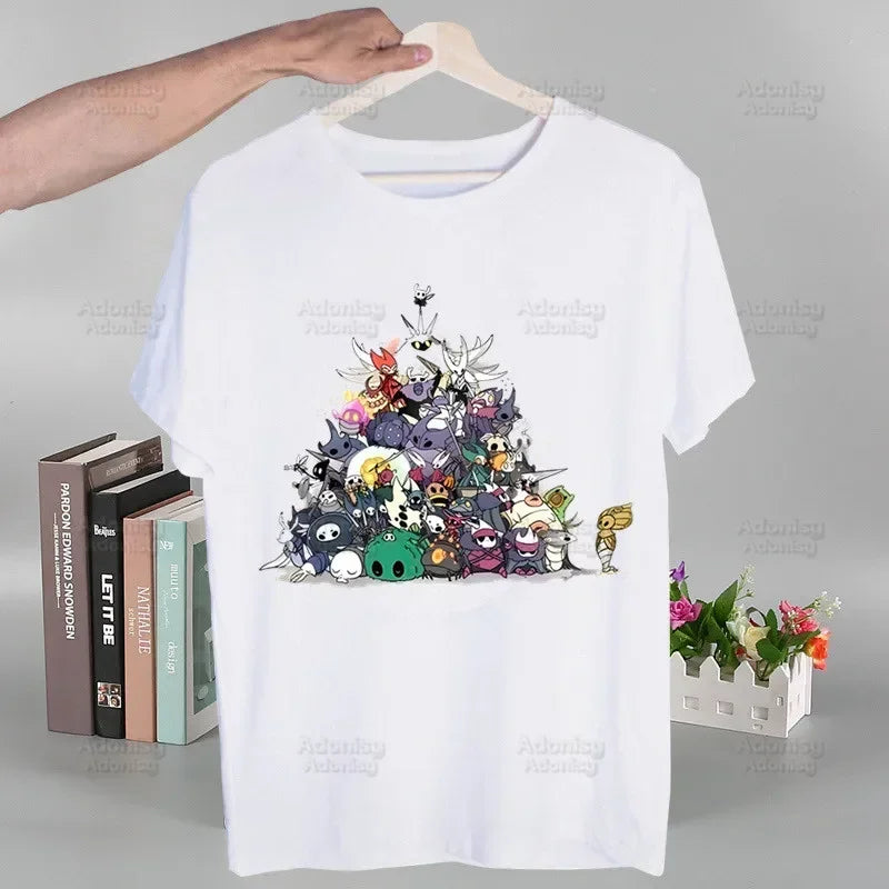 Hollow Knight T Shirt Fashion Print Tshirt Summer Mens Novelty Short Sleeve Game Cartoon Men T-shirt Men Funny Tops
