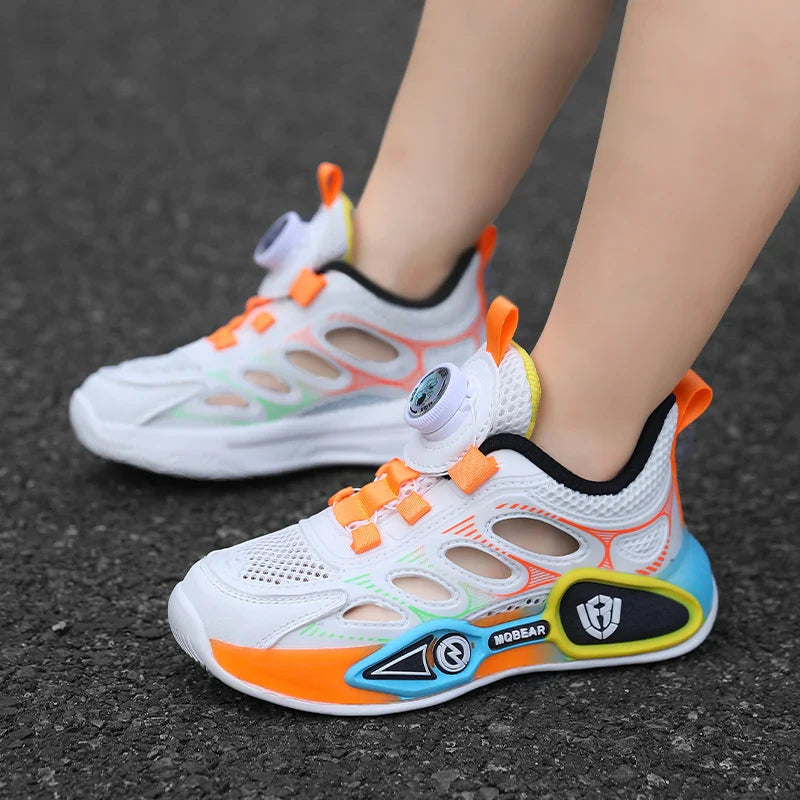 Children Sports Shoes Summer New Hollow Mesh Breathable Fashion Flat Bottom Anti Slip Student Daily Wear Comfort Casual Shoes