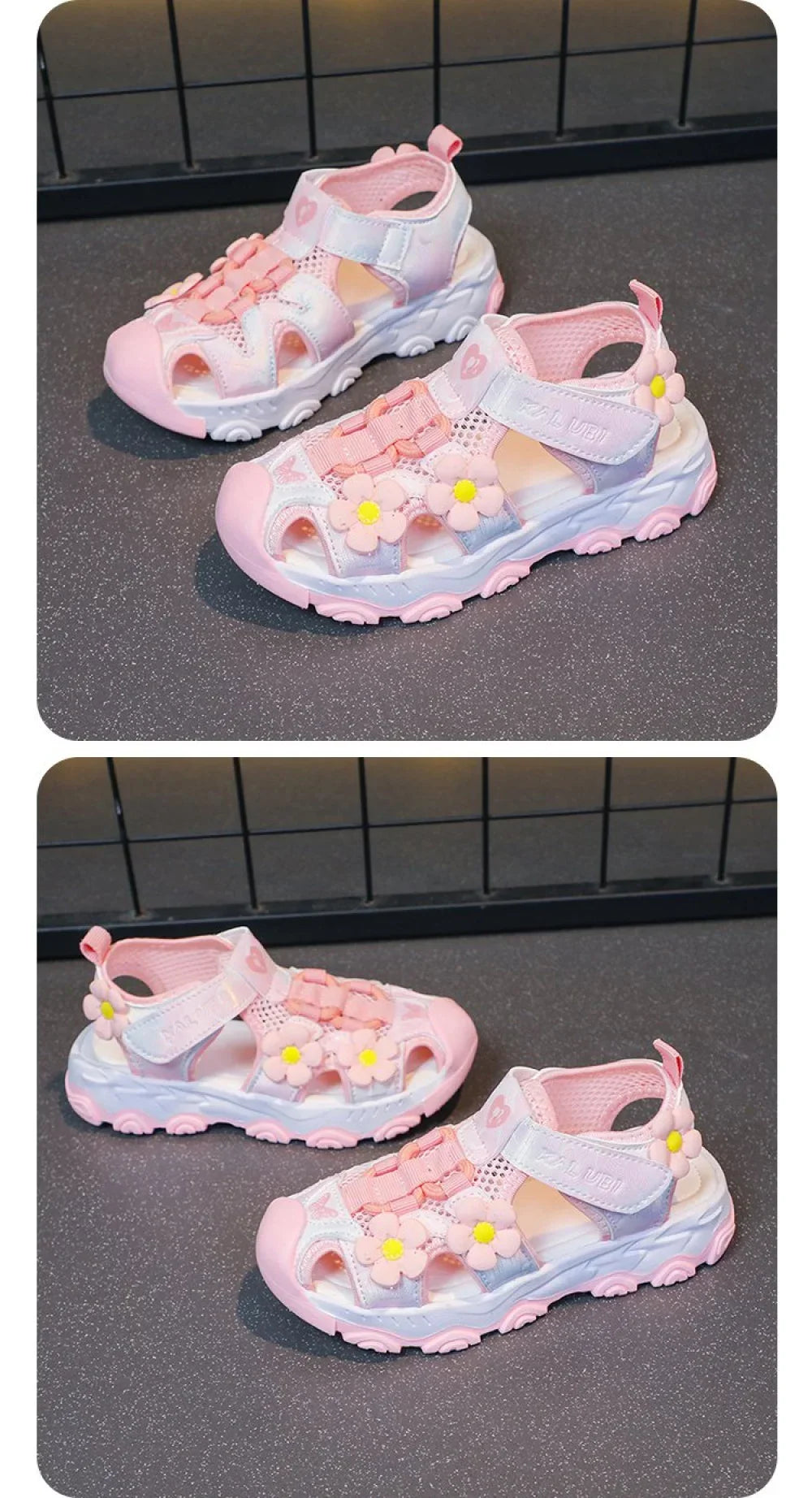 Summer Sport Sandals For Girls PU Leather Waterproof Beach Running Footwear For Children  Hollow Out Teenager Kid's Sneakers