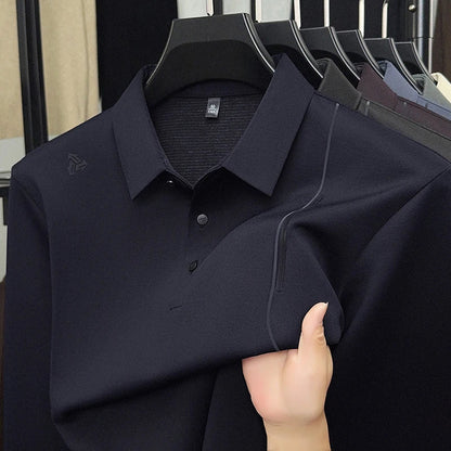 Luxury Quality Men's Polo Shirt Simple Solid Color Print Long Sleeve Autumn Lapel T-Shirt Business Casual Fashion Trend Menswear