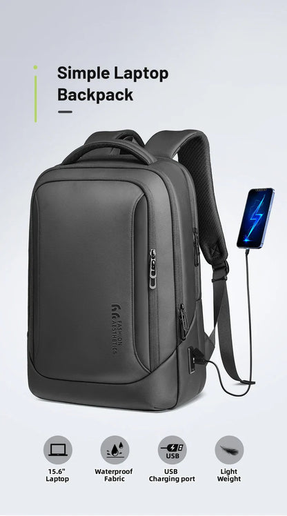 Multifunctional Men's Backpack 15.6" Laptop Backpack Waterproof Large Capacity Work Travel Backpack with USB Port