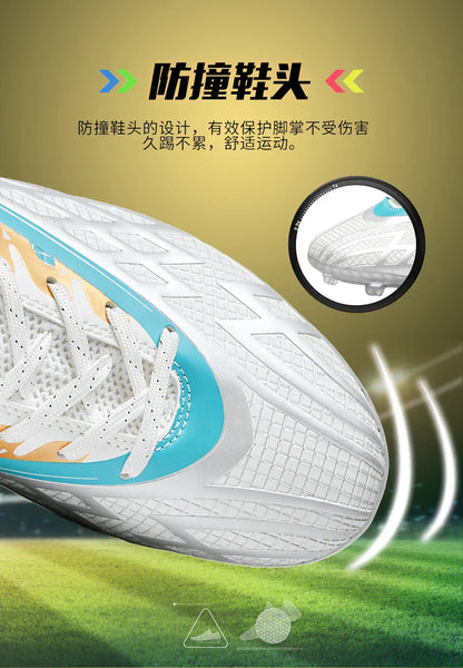Double star youth football shoes, TF nail grip anti slip, unisex match training specific football shoes